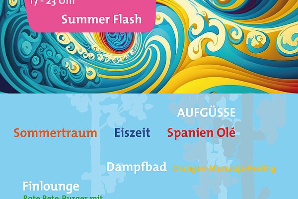 Poster sauna event summer flash 23 augustus